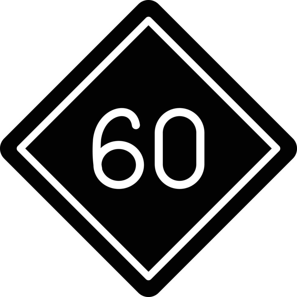 estilo de icono de límite de velocidad 60 vector