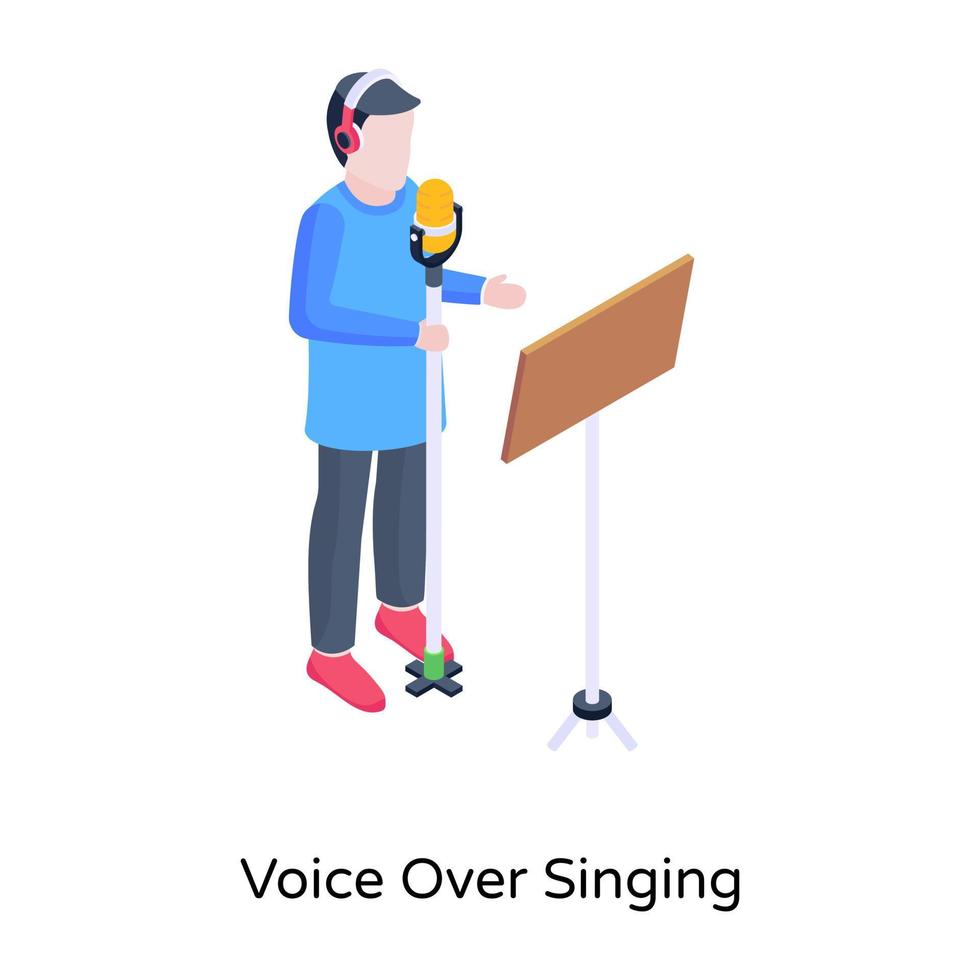 Beautifully crafted isometric illustration of voiceover vector