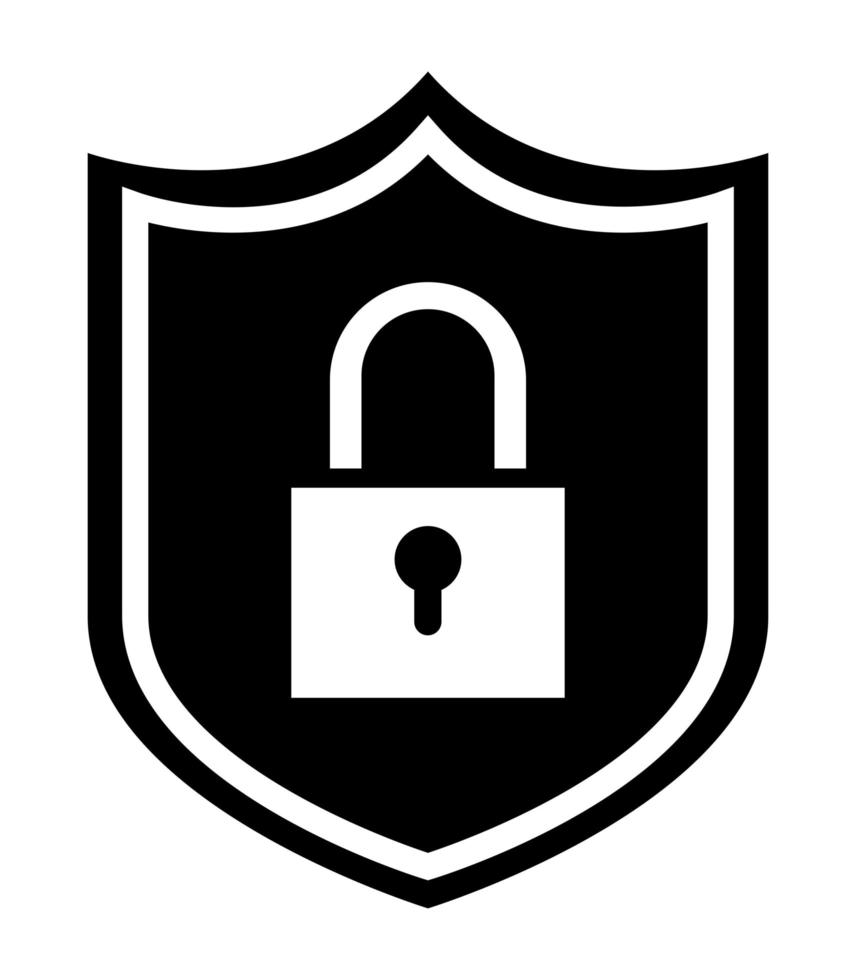 shield with padlock vector