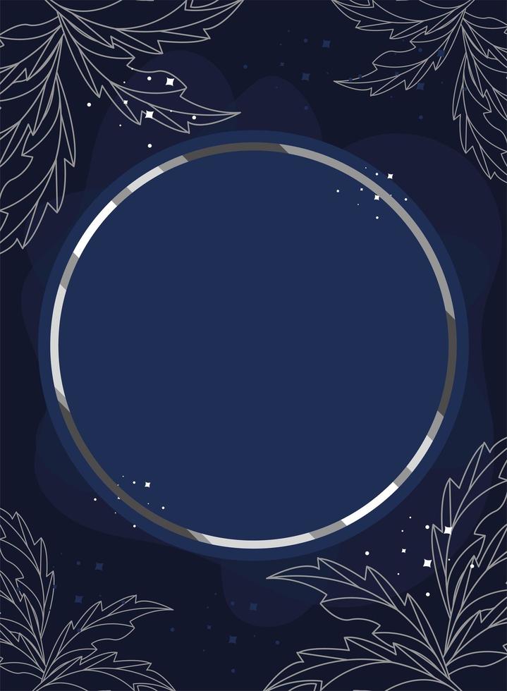 silver monogram circular frame vector