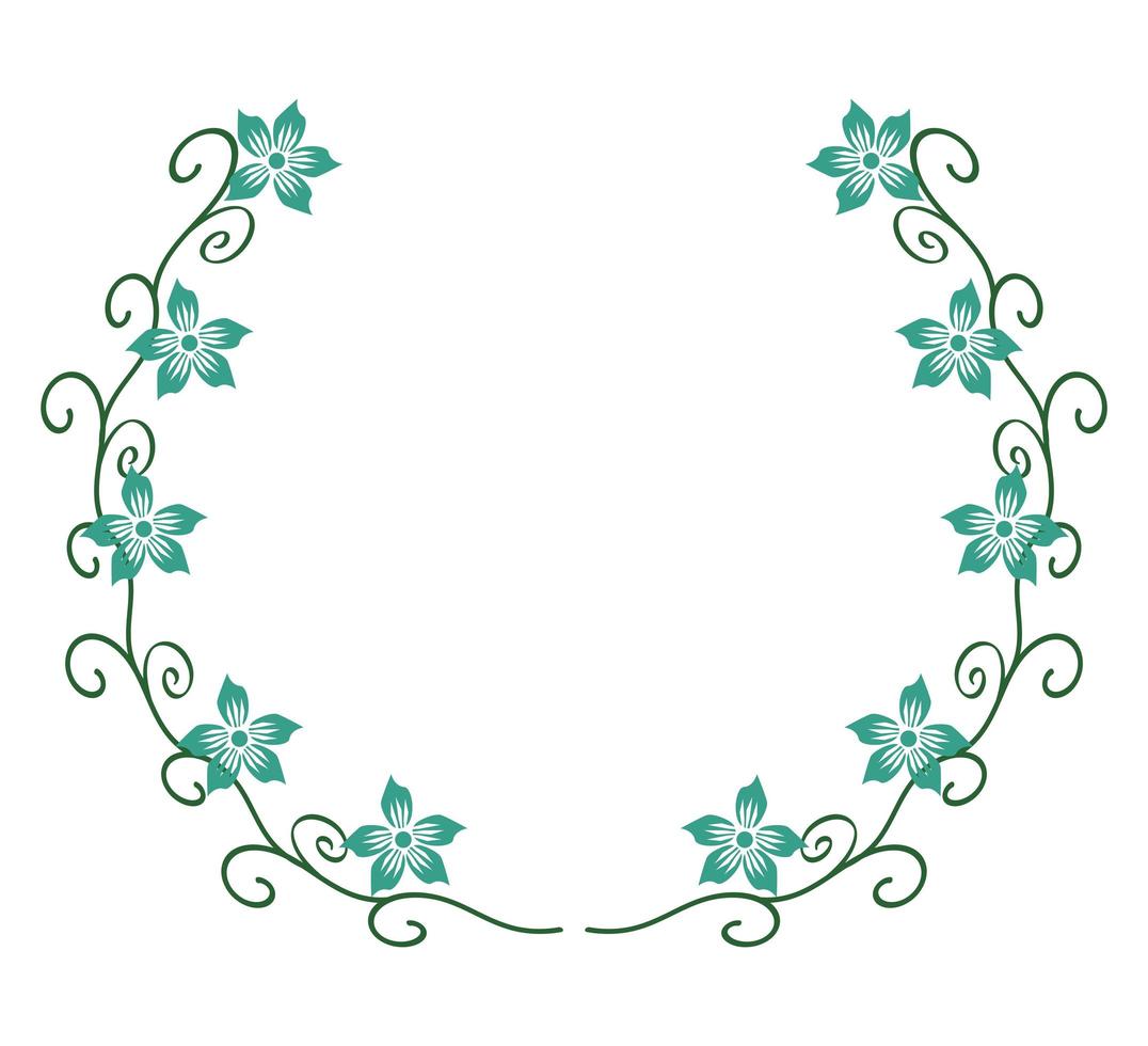 wreath laurel with flowers vector