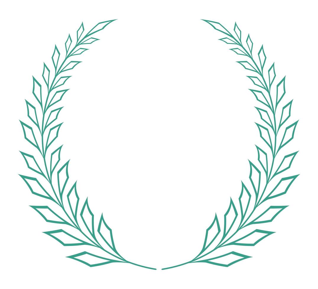 wreath laurel line style vector