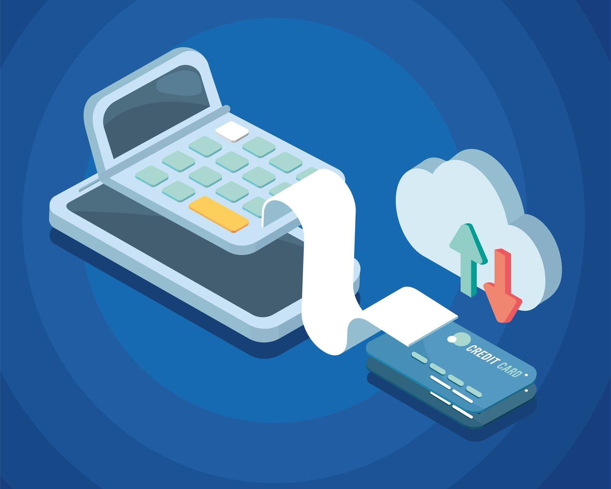 calculator and smartphone vector