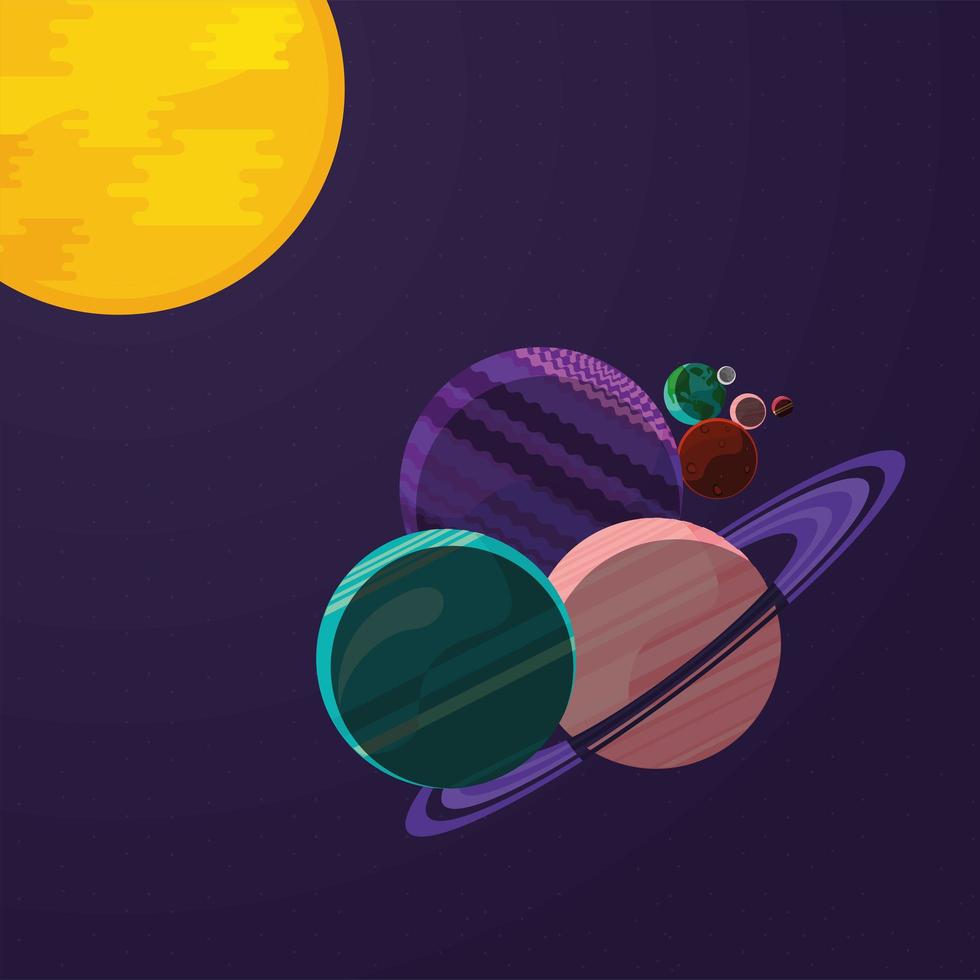 universe planets and sun vector