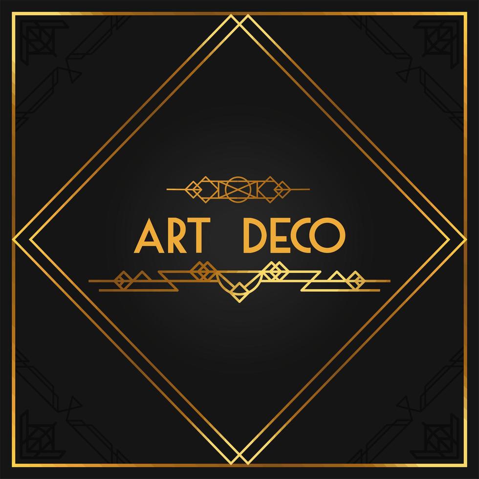 black art deco lettering vector