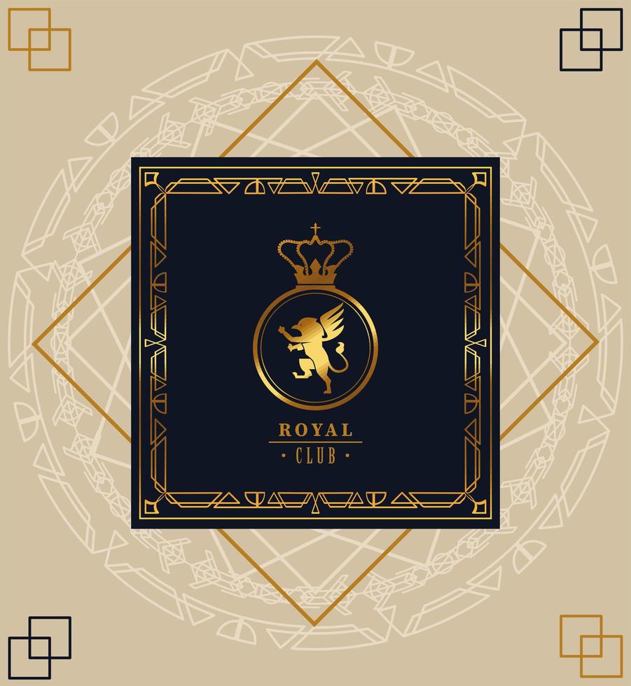 royal club lettering with lion vector