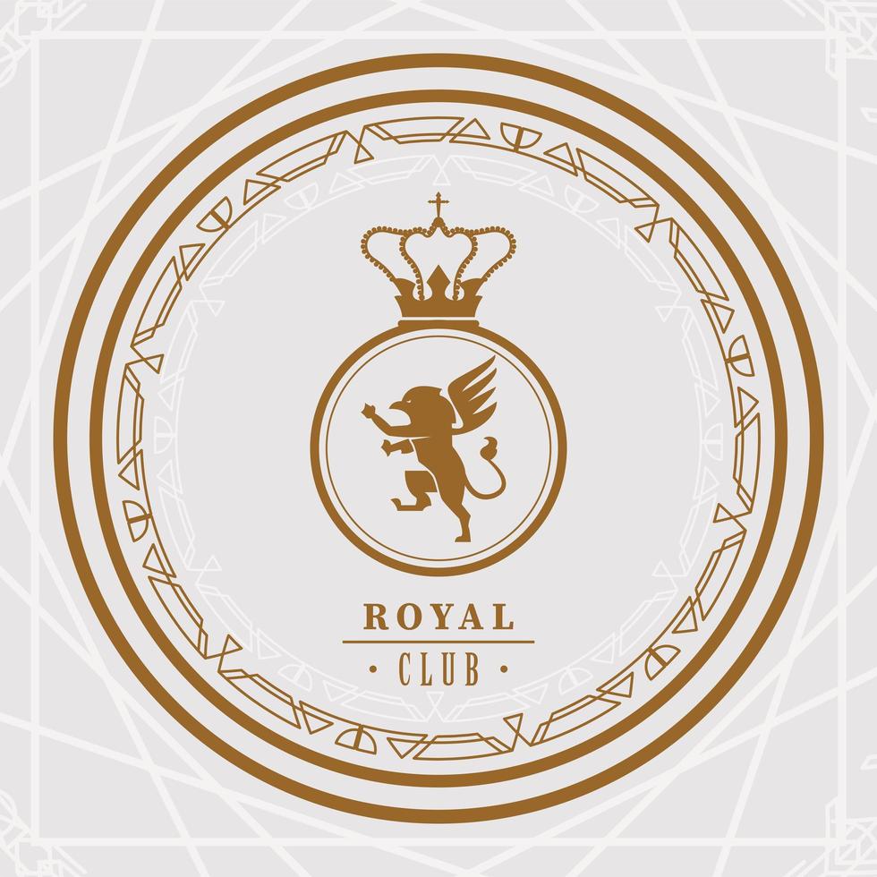 royal club lettering with crown vector