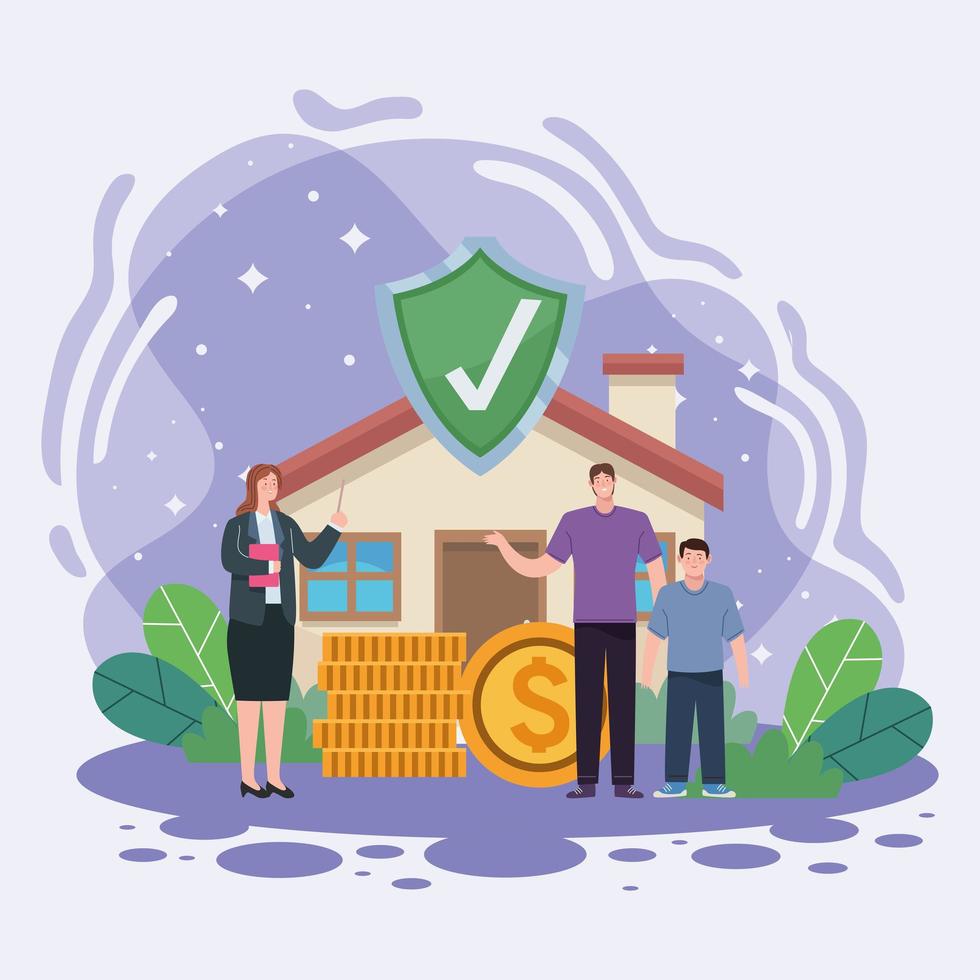 home and family insurance vector