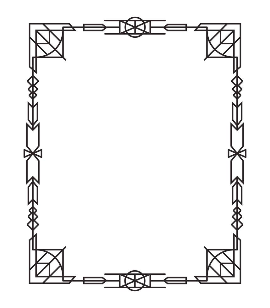 square frame art deco vector