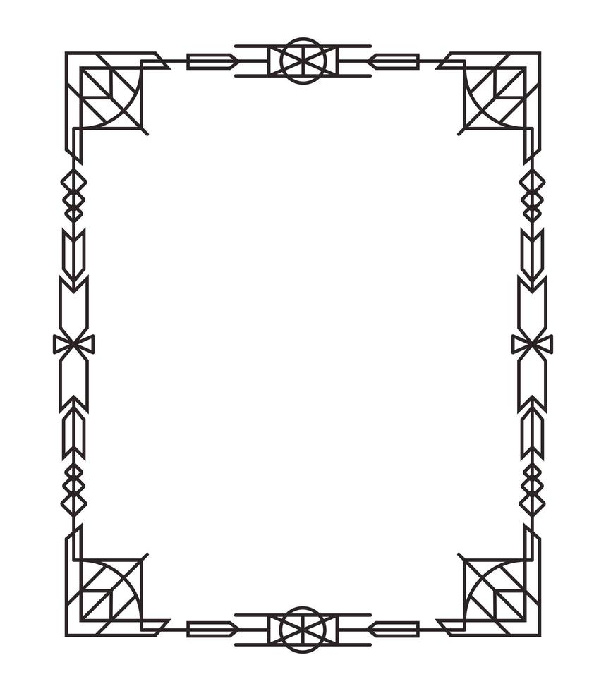 square frame art deco vector