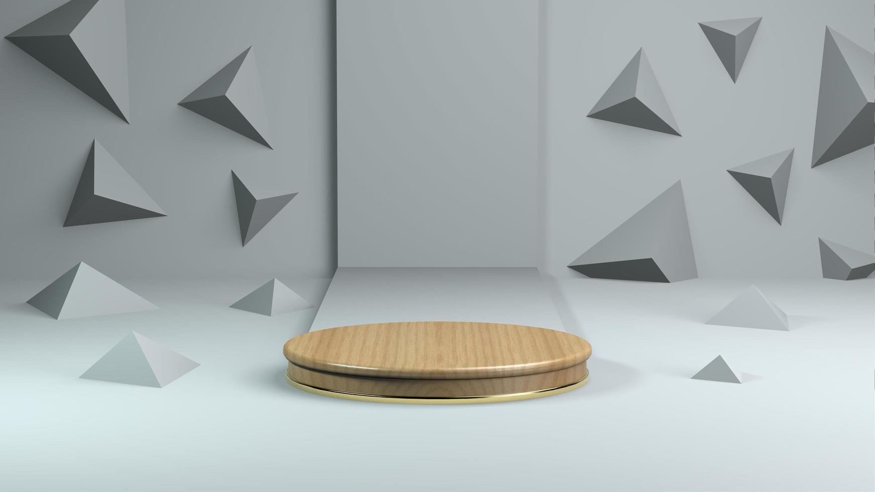 3D Wood Podium for promote product with Decoration background photo