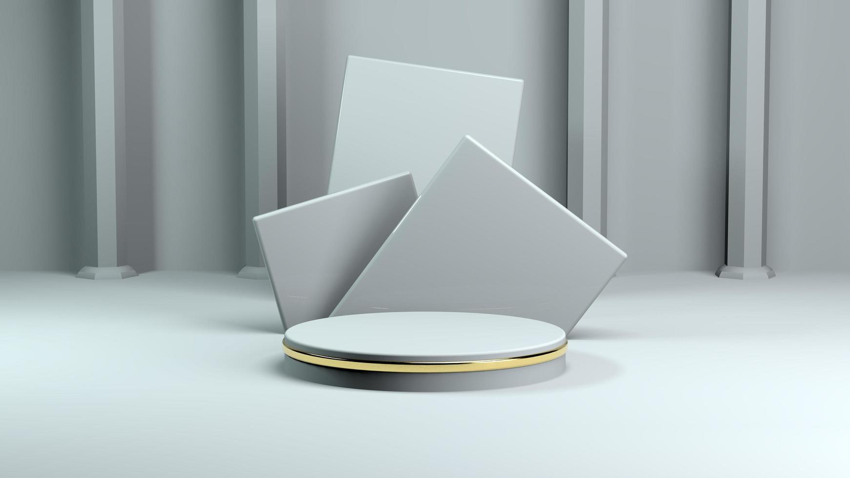 3D Podium for promote product with decoration background photo