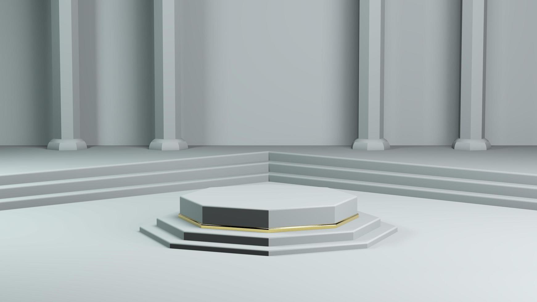 3D Podium for product presentation with decoration background photo
