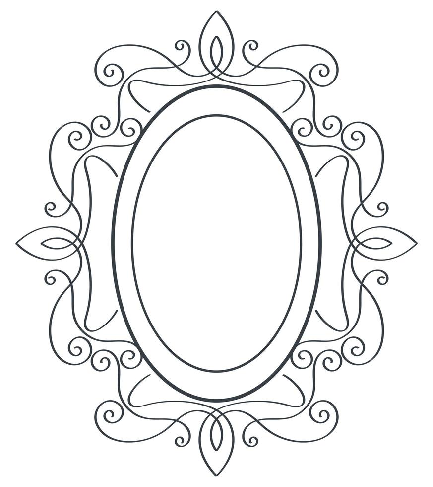 oval elegant monogram icon vector