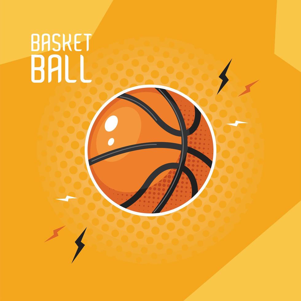 basketball lettering with balloon vector