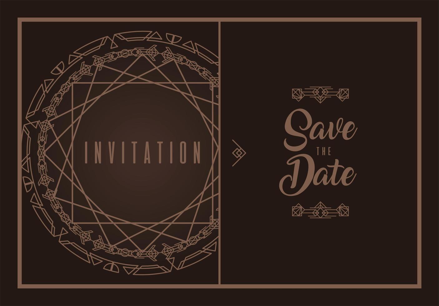 save the date lettering postcard vector