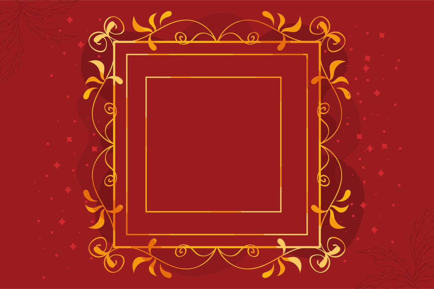 golden square monogram vector