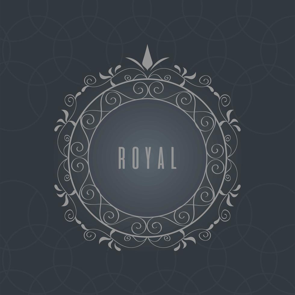 silver monogram with royal word vector