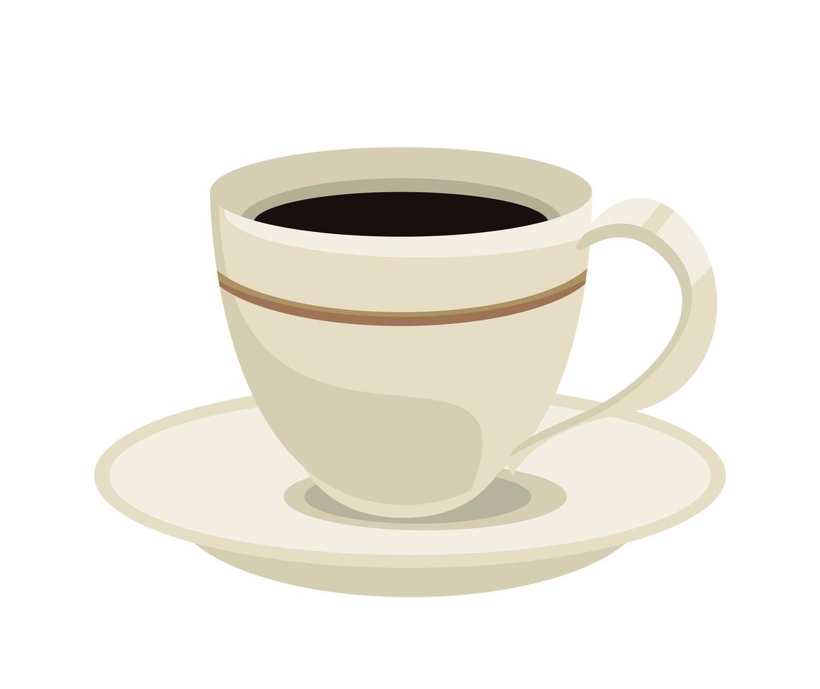 coffee cup and dish vector