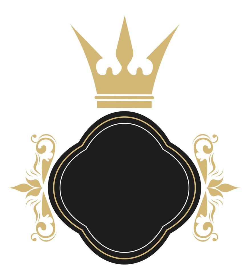 label with crown vector
