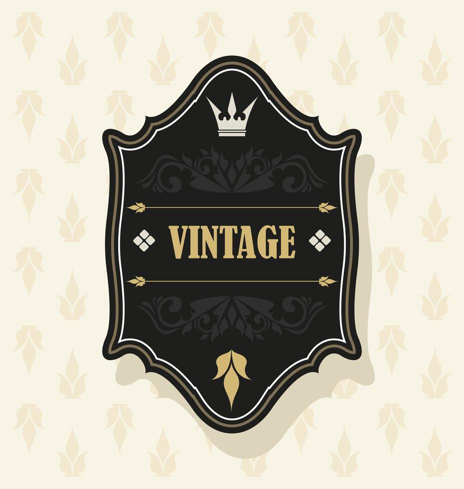 template with vintage label vector