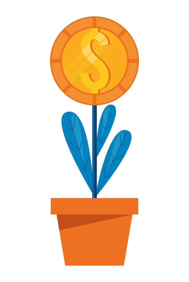 houseplant of coin vector