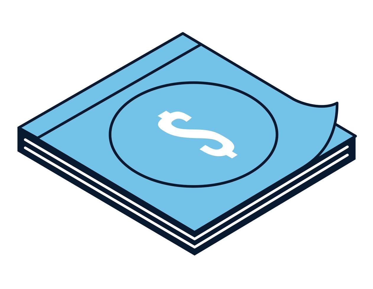 notebook with dollar symbol vector