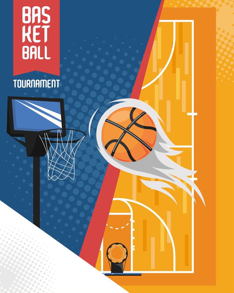 basketball tournament lettering and point vector