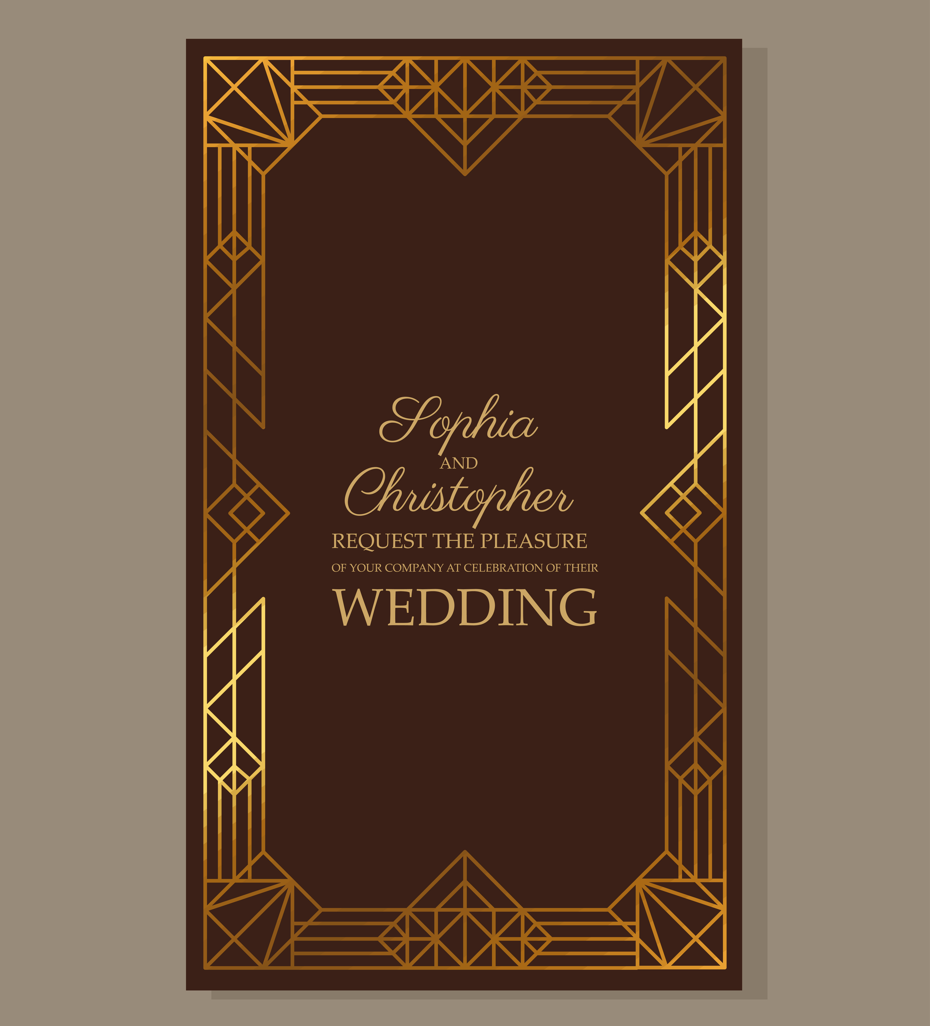 brown wedding invitation 6071602 Vector Art at Vecteezy