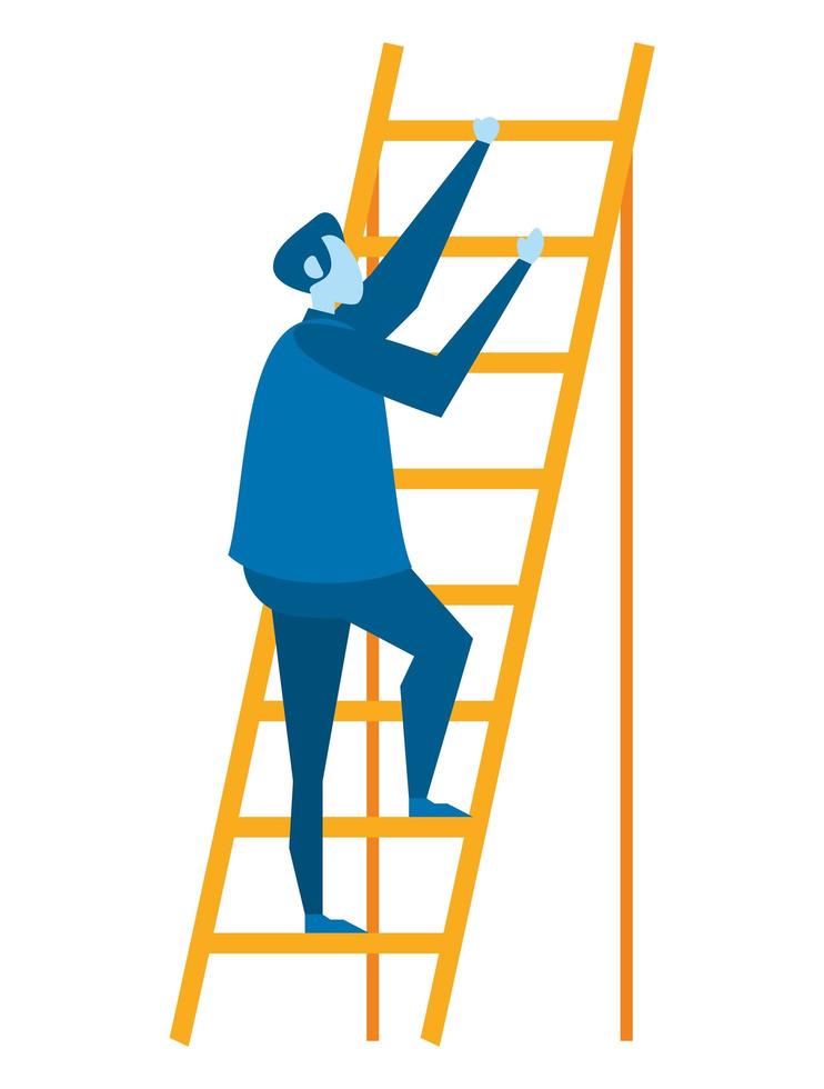 businessman climbing stairs vector