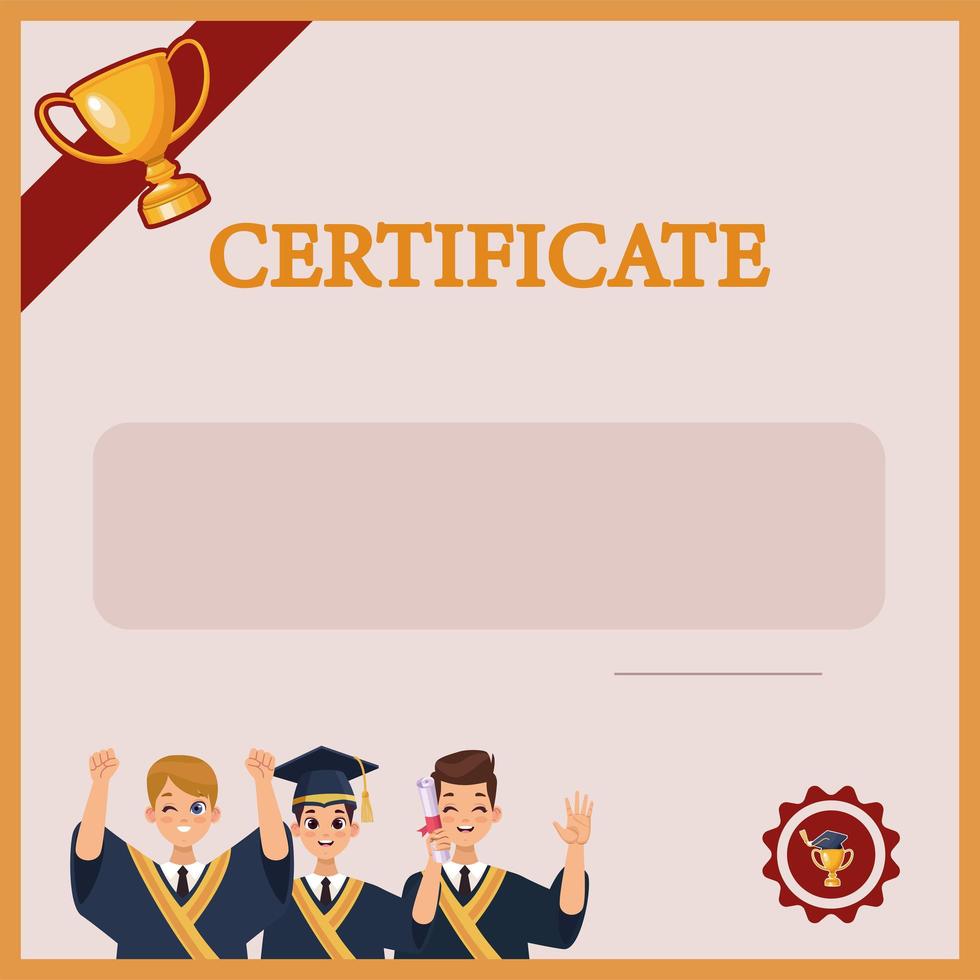 estudiantes graduados en diploma vector