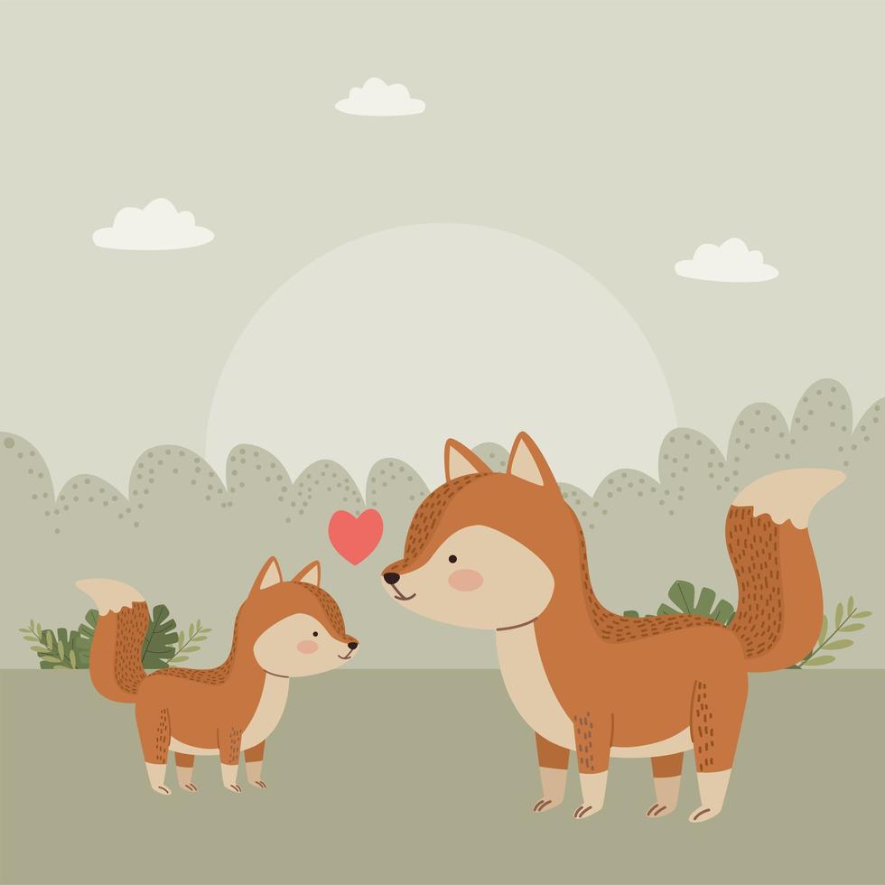 cute chipmunks family vector