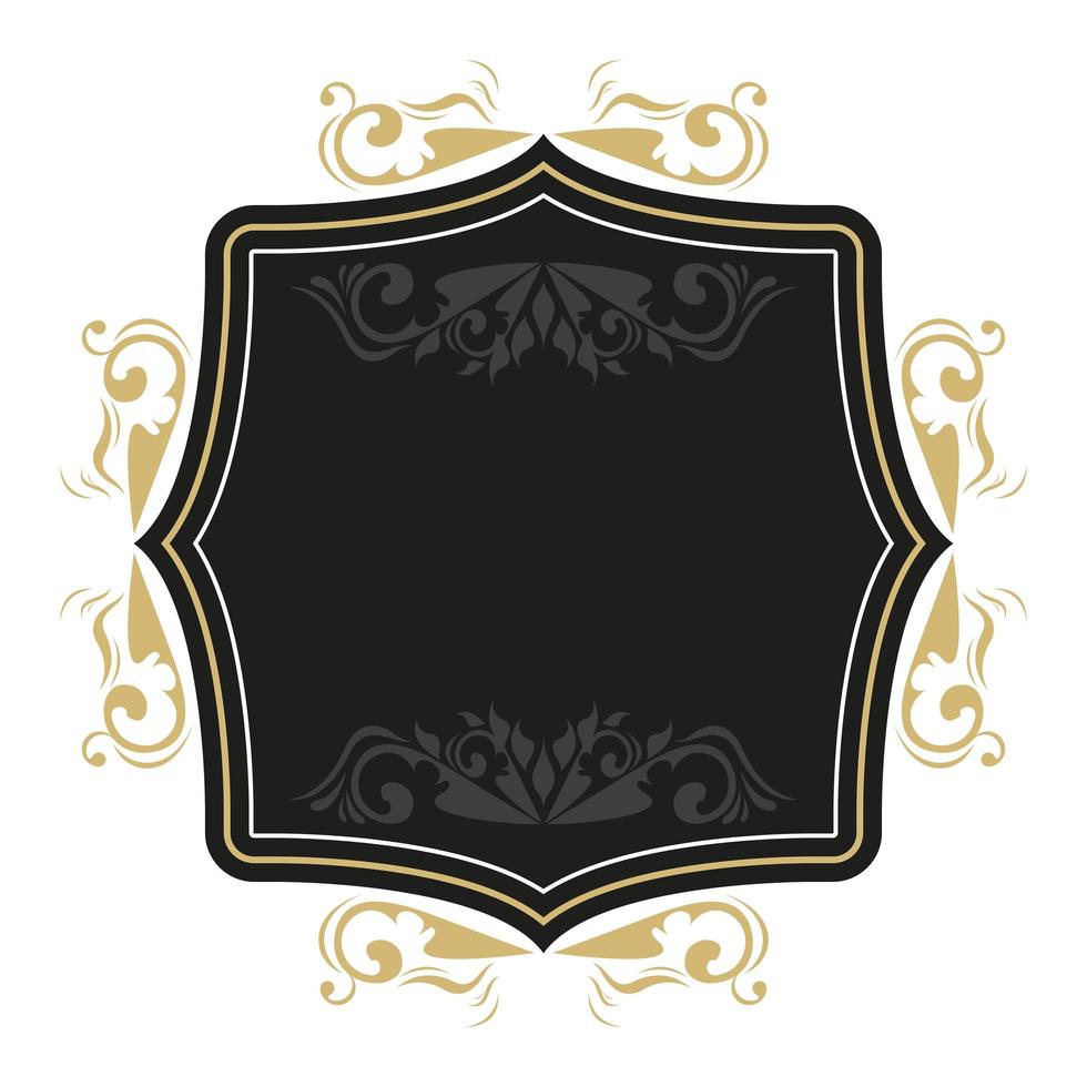 label with golden border vector