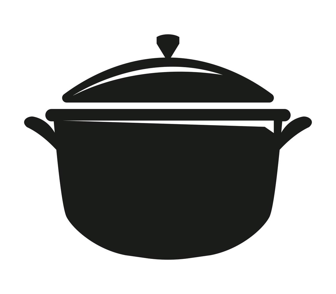 kitchen pot silhouette vector