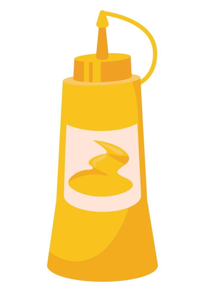 mustard sauce bottle vector