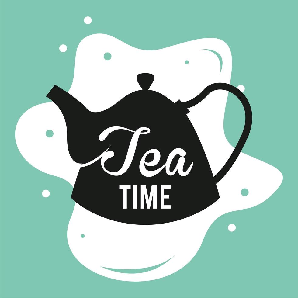 tea time lettering vector