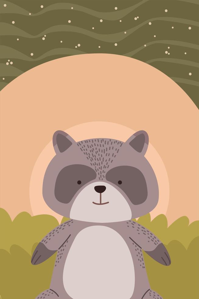 raccoon woodland animal vector