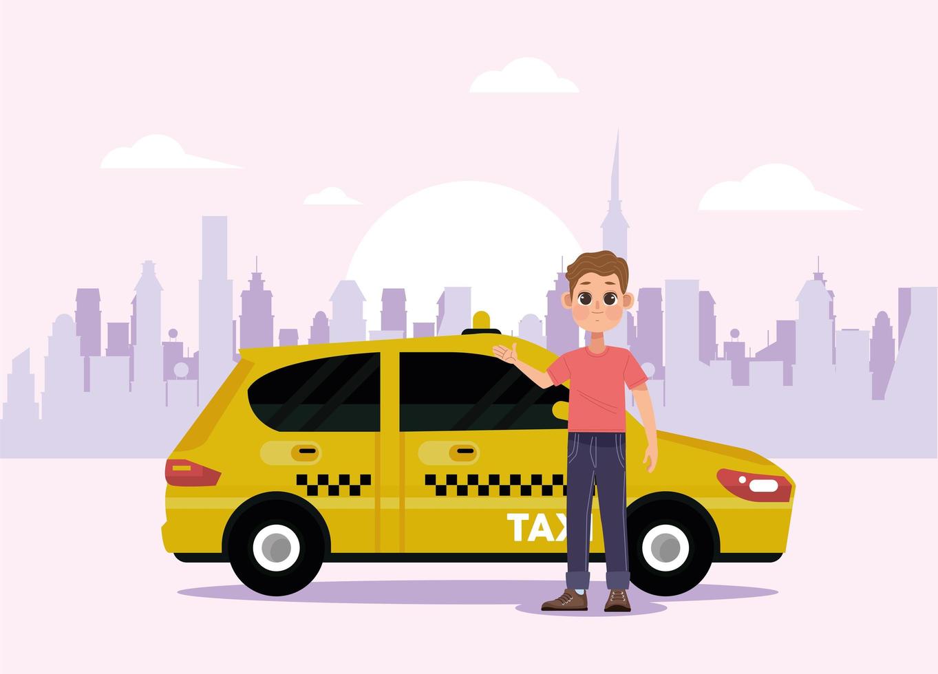 taxi driver on the city vector