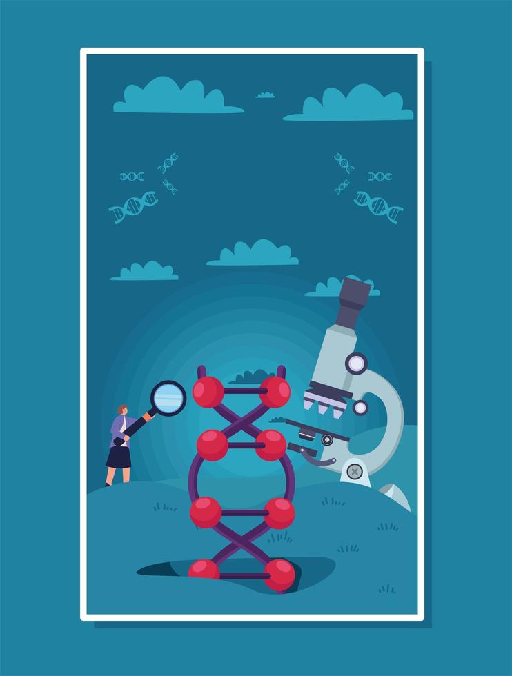 genetic laboratory female scientist vector