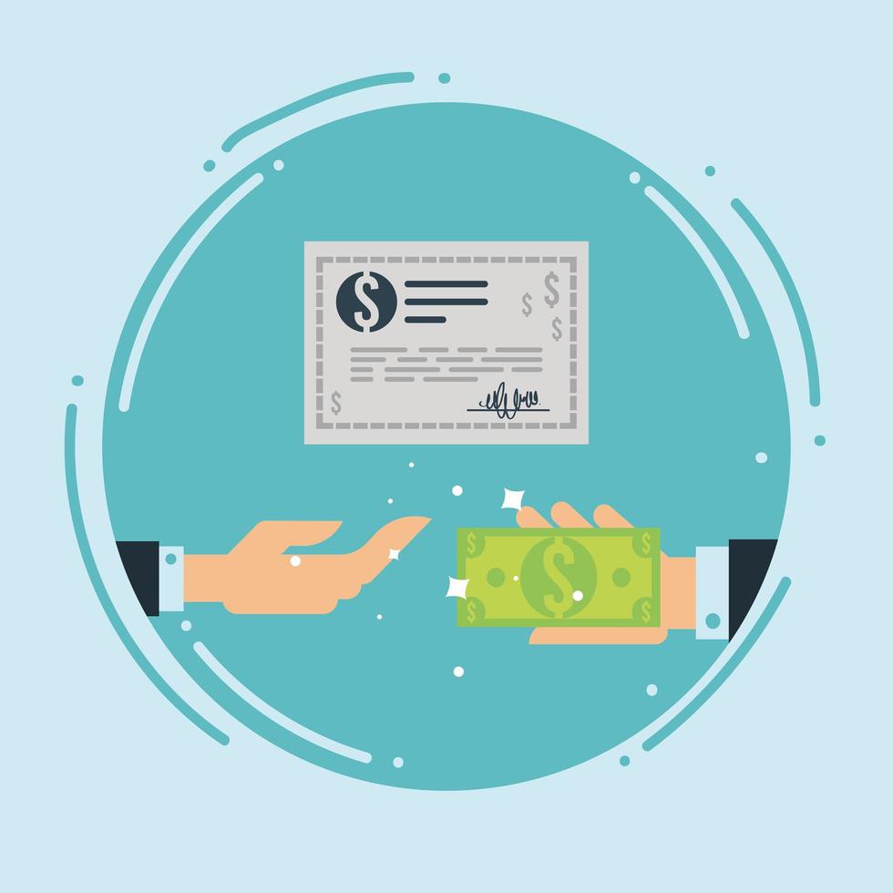 hands paying with bond vector