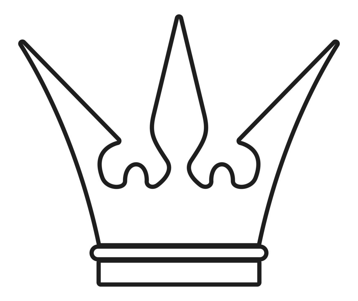 royalty crown line style vector