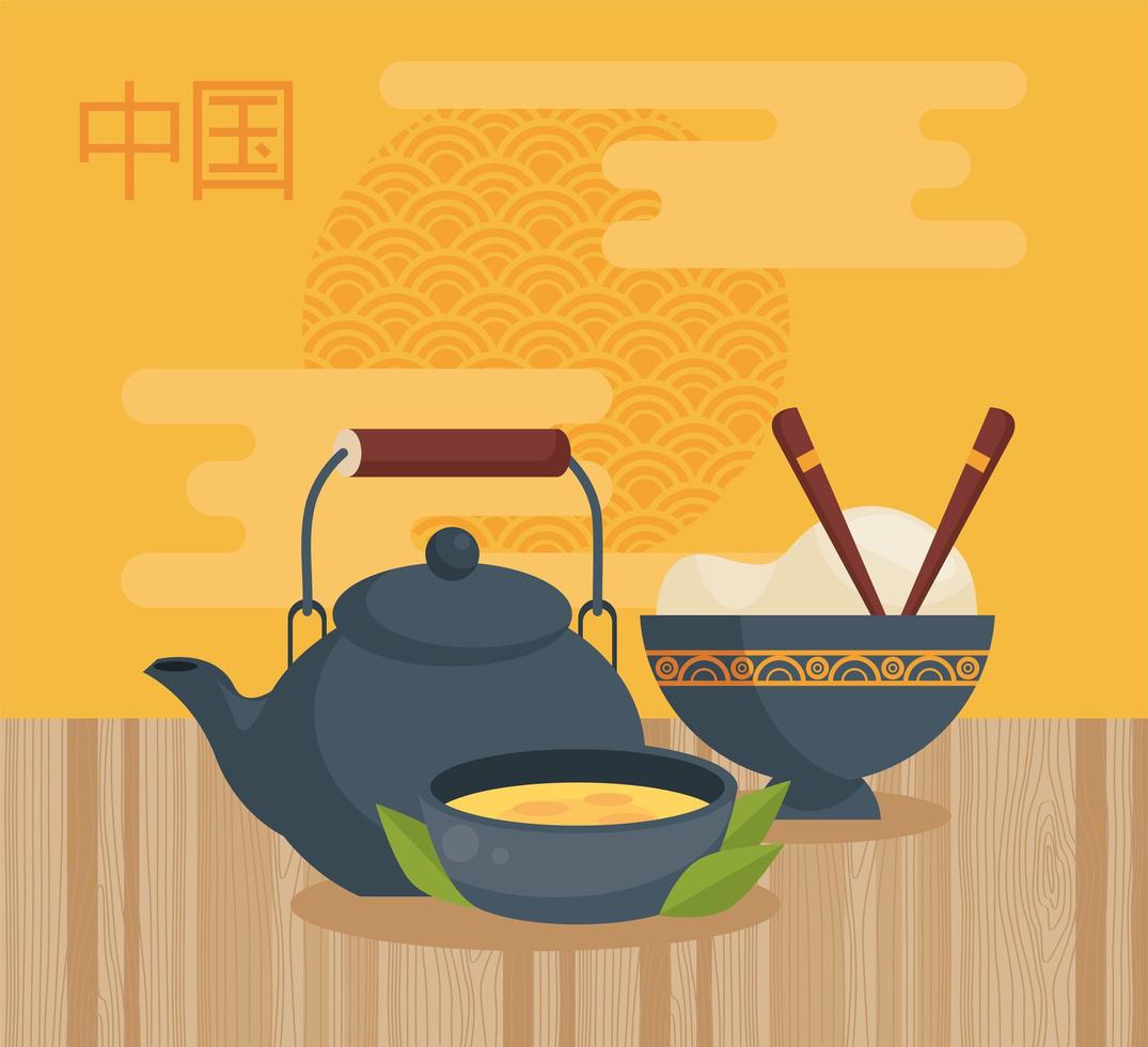 chinese culture tea vector