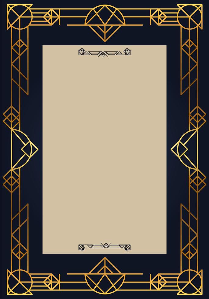blue and golden frame vector