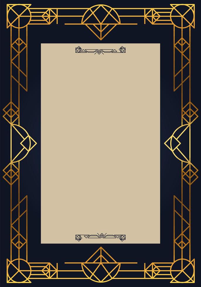 blue and golden frame vector