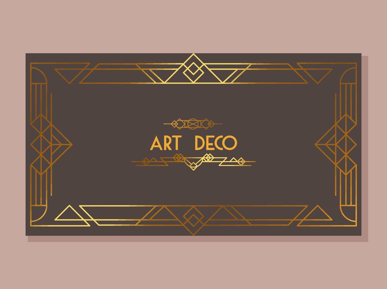 pink art deco frame vector