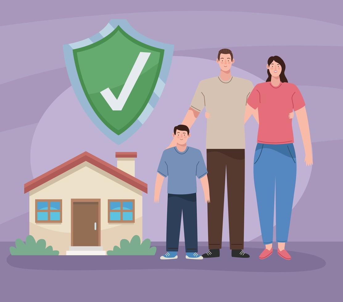 family and insurance items vector