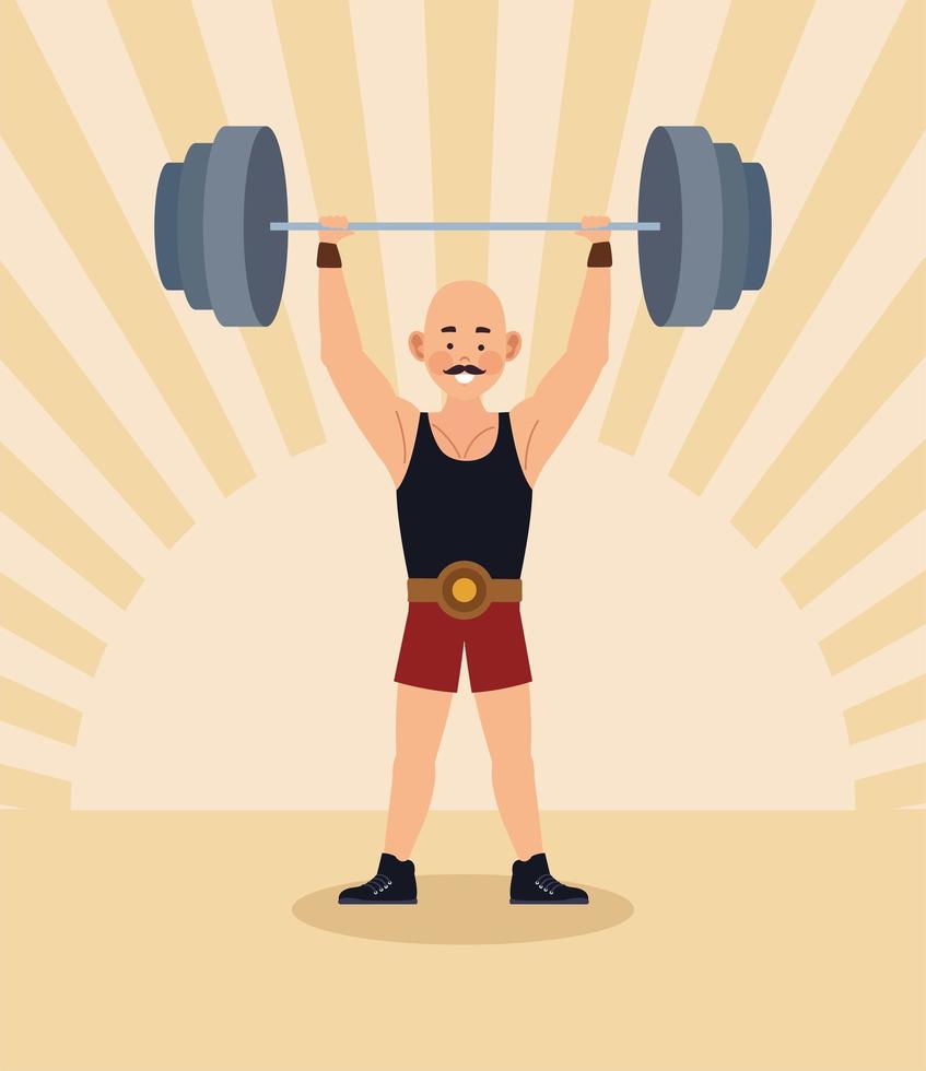 circus strongman scene vector
