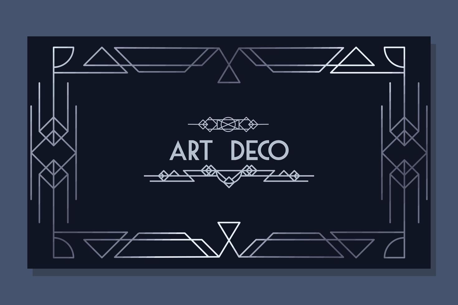 marco de plata art déco vector