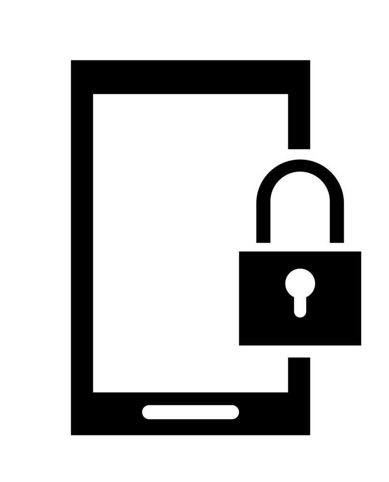 smartphone with padlock vector