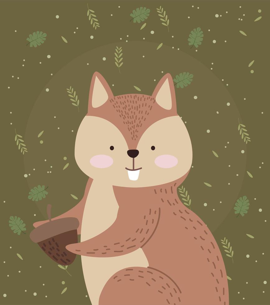 cute woodland chipmunk animal vector